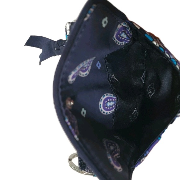 Vera Bradley Iconic In A Snap Card Case & Breakaway Lanyard Deep Night Paisley - Picture 3 of 6